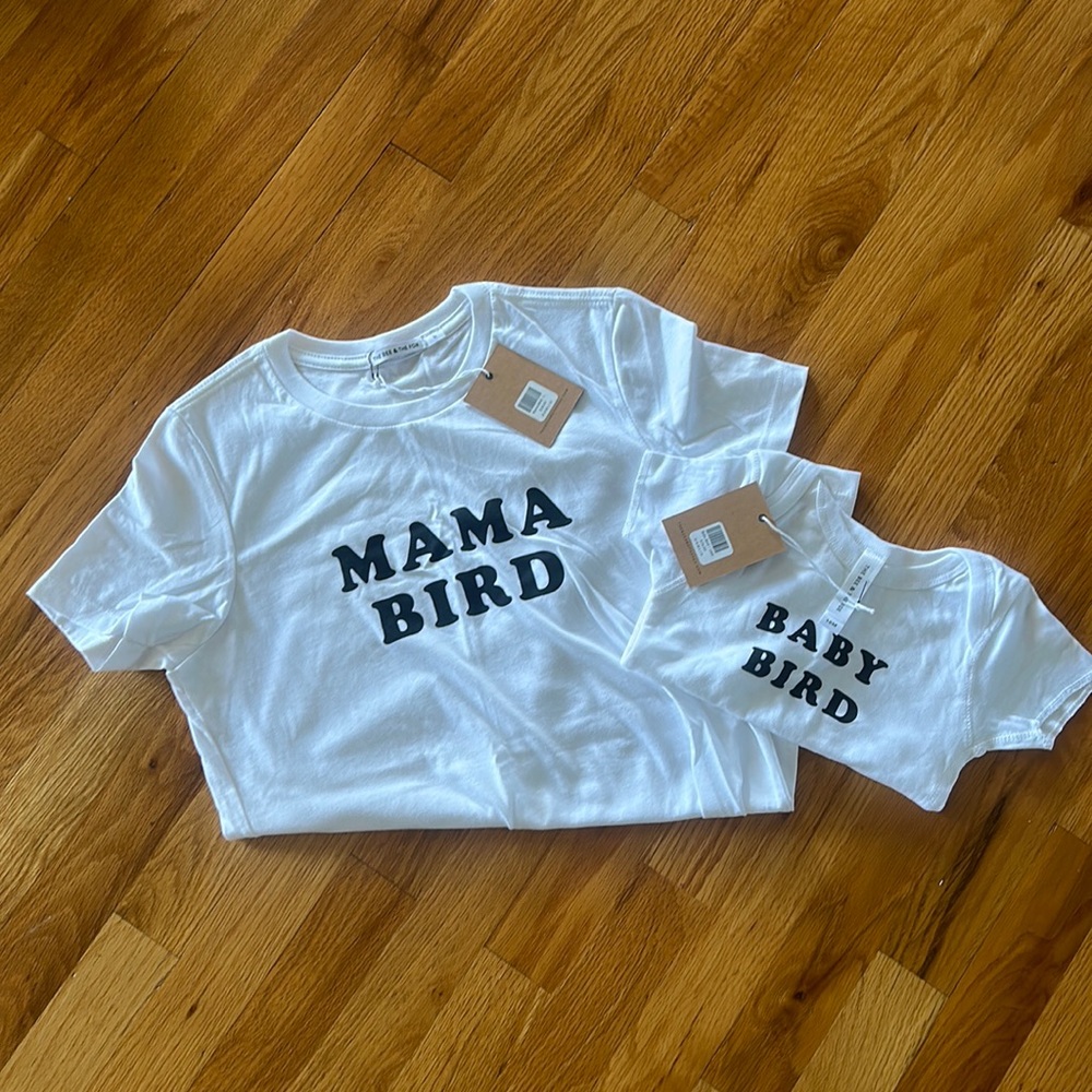 Mama Bird and Baby Bird matching tees